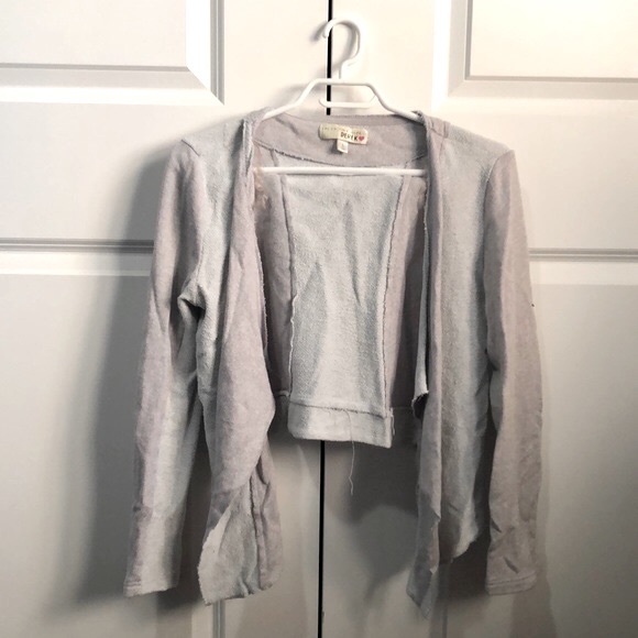 Cropped Light Grey Cardigan - Picture 1 of 5